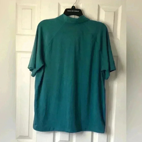 L.L.Bean Teal Slightly Fitted Mens Medium Polo Short Sleeve Shirt - Picture 7 of 10